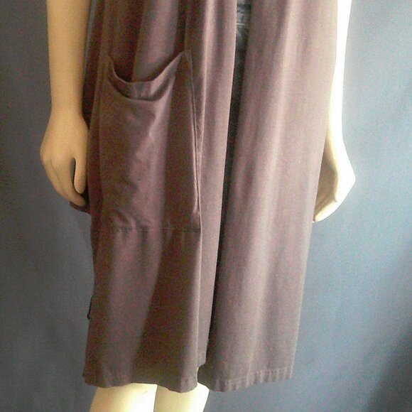 Bryn Walker Taupe Brown Hi Low Large Pocket Long Vest M - Picture 3 of 12